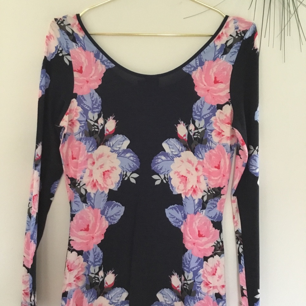 ASOS Midi Bodycon Dress With Rose Placement Print